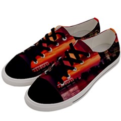New York City Urban Skyline Harbor Men s Low Top Canvas Sneakers by BangZart