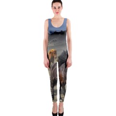 Horses Stampede Nature Running Onepiece Catsuit by Celenk