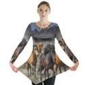 Horses Stampede Nature Running Long Sleeve Tunic  View1