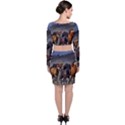 Horses Stampede Nature Running Long Sleeve Crop Top & Bodycon Skirt Set View2