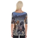 Horses Stampede Nature Running Wide Neckline Tee View2