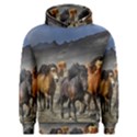 Horses Stampede Nature Running Men s Overhead Hoodie View1