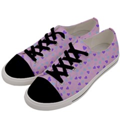 Blue Pink Hearts Men s Low Top Canvas Sneakers by snowwhitegirl