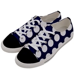 Big Dot Blue Women s Low Top Canvas Sneakers by snowwhitegirl