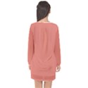 Late Peach Long Sleeve Chiffon Shift Dress  View2