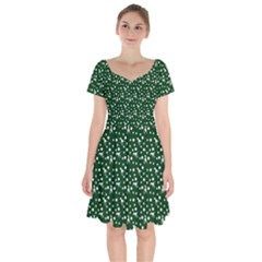Dinosaurs Green Short Sleeve Bardot Dress by snowwhitegirl