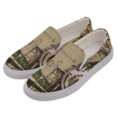 Train Vintage Tracks Travel Old Men s Canvas Slip Ons by Nexatart