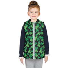 St  Patricks Day Clover Pattern Kid s Puffer Vest by Valentinaart