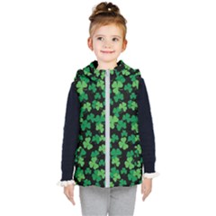 St  Patricks Day Clover Pattern Kid s Puffer Vest by Valentinaart