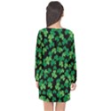 St. Patricks day clover pattern Long Sleeve Chiffon Shift Dress  View2
