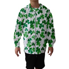 St  Patricks Day Clover Pattern Hooded Wind Breaker (kids) by Valentinaart