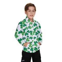 St  Patricks Day Clover Pattern Wind Breaker (kids) by Valentinaart