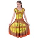 Fish Egg Cap Sleeve Wrap Front Dress View1