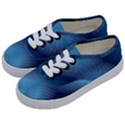 Converging Lines Blue Shades Glow Kids  Classic Low Top Sneakers View2