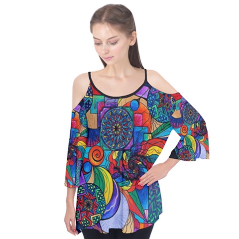 Self Exploration - Flutter Sleeve Tee  by tealswan