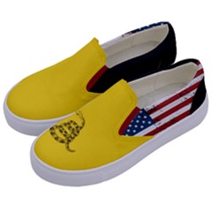 Gadsden Flag Don t Tread On Me Kids  Canvas Slip Ons by snek