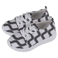 Diagonal Pattern Background Black And White Kids  Lightweight Sports Shoes by Sapixe