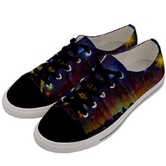 Happy Birthday Independence Day Celebration In New York City Night Fireworks Us Men s Low Top Canvas Sneakers by Sapixe