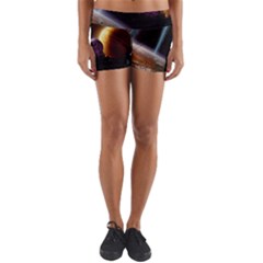 Planets In Space Yoga Shorts by Sapixe