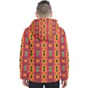 Tribal shapes in retro colors                                 Men s Hooded Puffer Jacket View2