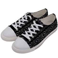 Futuristic Geometric Stripes Pattern Women s Low Top Canvas Sneakers by dflcprints