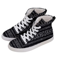 Futuristic Geometric Stripes Pattern Women s Hi-top Skate Sneakers by dflcprints