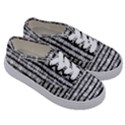 Abstract Wavy Black And White Pattern Kids  Classic Low Top Sneakers View3