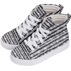 Abstract Wavy Black And White Pattern Kid s Hi-top Skate Sneakers by dflcprints