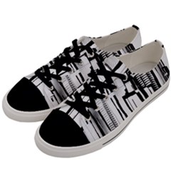 Black And White City Men s Low Top Canvas Sneakers by digitaldivadesigns