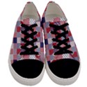 USA Americana Patchwork Red White & Blue Quilt Men s Low Top Canvas Sneakers View1