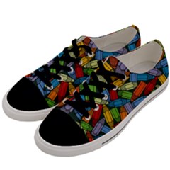 Colored Pencils Pens Paint Color Men s Low Top Canvas Sneakers by Sapixe