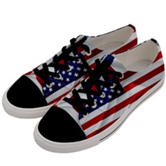 American Usa Flag Men s Low Top Canvas Sneakers by FunnyCow