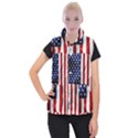 American Usa Flag Vertical Women s Button Up Vest View1