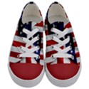 American Usa Flag Vertical Kids  Low Top Canvas Sneakers View1