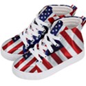 American Usa Flag Vertical Kid s Hi-Top Skate Sneakers View2