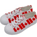 Canada Day Maple Leaf Canadian Flag Pattern Typography  Kids  Low Top Canvas Sneakers View2
