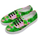 Green Birch Leaves, Pink Flowers Women s Classic Low Top Sneakers View2