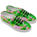 Green Birch Leaves, Pink Flowers Women s Classic Low Top Sneakers View3