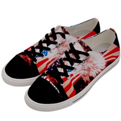 Independence Day, Eagle With Usa Flag Men s Low Top Canvas Sneakers by FantasyWorld7