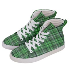 Green Plaid Men s Hi-top Skate Sneakers by snowwhitegirl