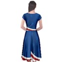 Dark American Flag Cap Sleeve Wrap Front Dress View2