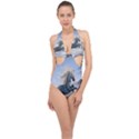 Wonderful Wild Fantasy Horse On The Beach Halter Front Plunge Swimsuit View1