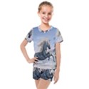 Wonderful Wild Fantasy Horse On The Beach Kids  Mesh Tee and Shorts Set View1