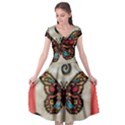 Cross Stitch Butterfly Cap Sleeve Wrap Front Dress View1
