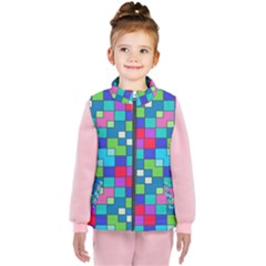 Retro Squares                                       Kid s Puffer Vest by LalyLauraFLM