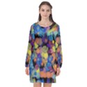 Paint brushes on a black background                                        Long Sleeve Chiffon Shift Dress View1