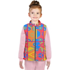 Colorful Shapes In Tiles                                             Kid s Puffer Vest by LalyLauraFLM