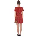 Red flowers on red print background by FlipStylez Designs Drop Hem Mini Chiffon Dress View2