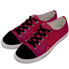 Flower Wheel Chakra Mandala Modern Men s Low Top Canvas Sneakers by Simbadda