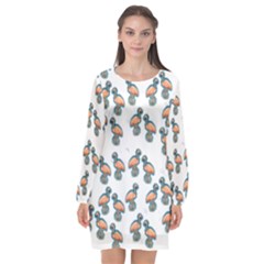 Flaming Gogo Long Sleeve Chiffon Shift Dress  by ArtByAng